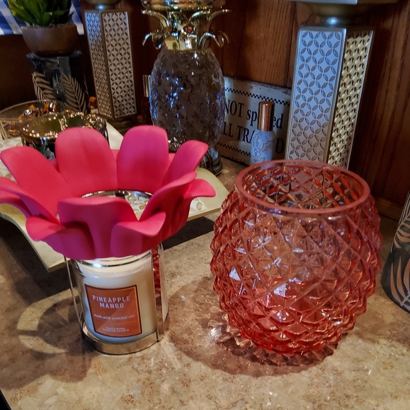 PINK PINEAPPLE SINGLE WICK CANDLE HOLDER - Picture 6 of 10